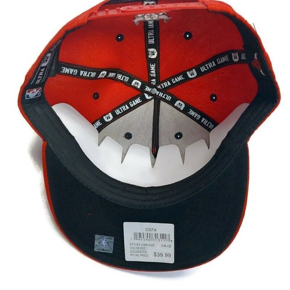 Ultra Game Men's Chicago Bulls Snapback Hat Cap Red One Size Fits Most - Picture 6 of 7